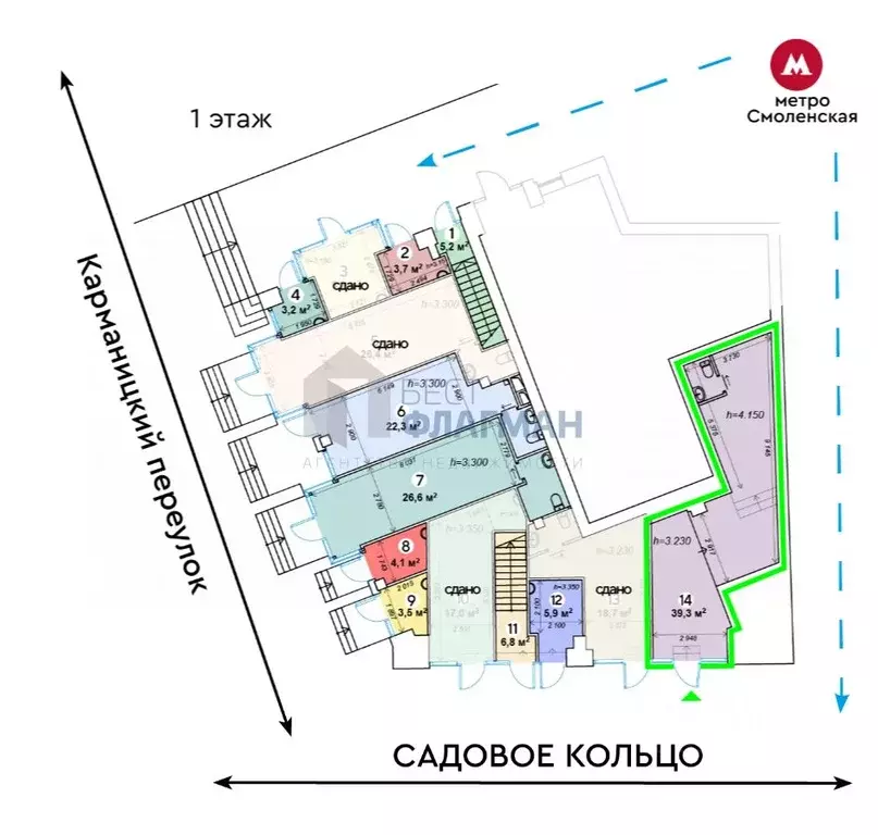 Помещение свободного назначения в Москва Карманицкий пер., 9 (39 м) - Фото 2