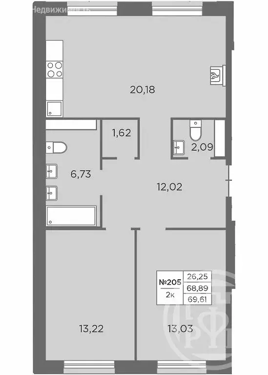 2-комнатная квартира: Санкт-Петербург, набережная реки Карповки, 31к1 ... - Фото 1