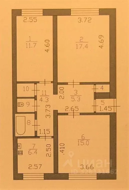 3-к кв. Ленинградская область, Тосненский район, Рябовское городское ... - Фото 2