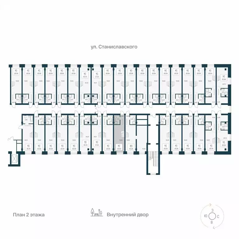 Квартира-студия: Новосибирск, улица Станиславского, 25 (29.59 м) - Фото 1