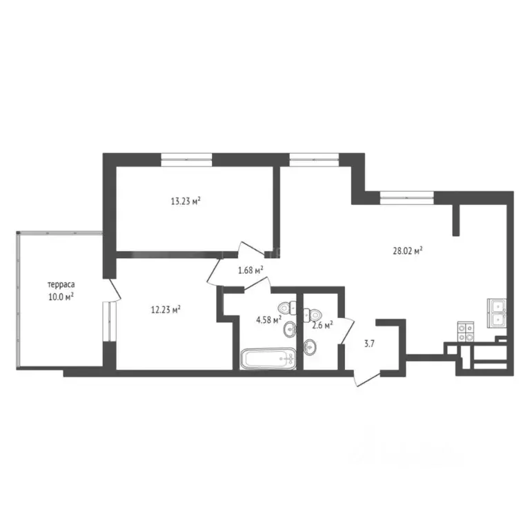 3-к кв. Тюменская область, Тюмень ул. Вице-адмирала Воронцова, 7 (70.8 ... - Фото 1