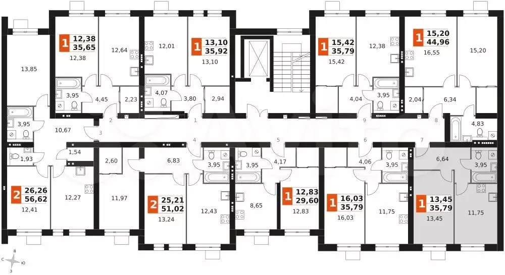 1-к. квартира, 35,8 м, 2/3 эт. - Фото 1