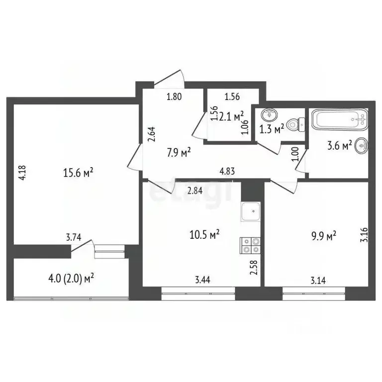 2-к кв. Москва Ленинградское ш., 228к4 (53.1 м) - Фото 1