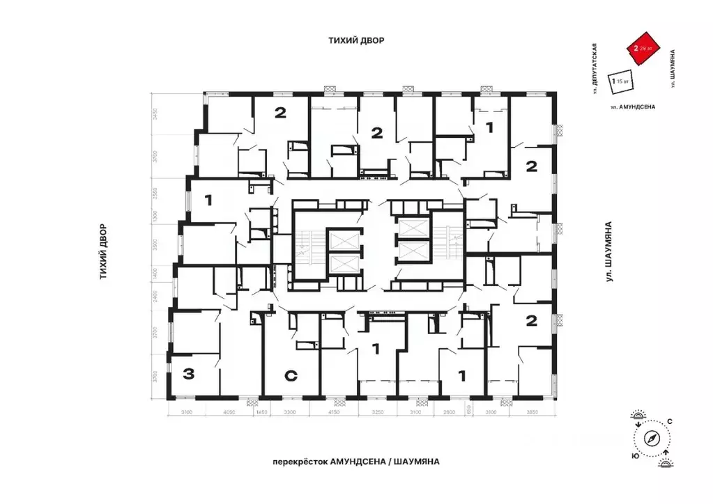 1-к кв. Свердловская область, Екатеринбург ул. Шаумяна, 11 (44.61 м) - Фото 2