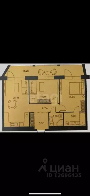 3-к кв. Москва Автозаводская ул., 26/1 (75.4 м) - Фото 2