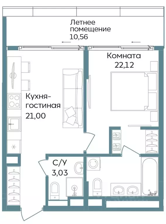 2-к кв. Крым, Саки ул. Морская (56.71 м) - Фото 0