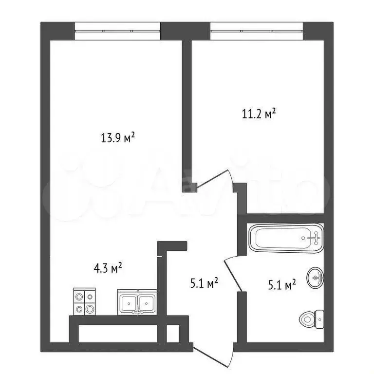 1-к. квартира, 40 м, 4/25 эт. - Фото 0