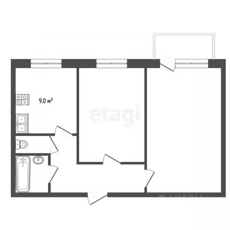 2-к кв. Свердловская область, Первоуральск ул. Строителей, 17 (51.8 м) - Фото 2