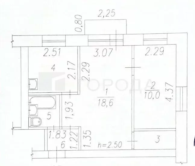 2-к кв. Кемеровская область, Новокузнецк пер. Вологодского, 10 (41.7 ... - Фото 2