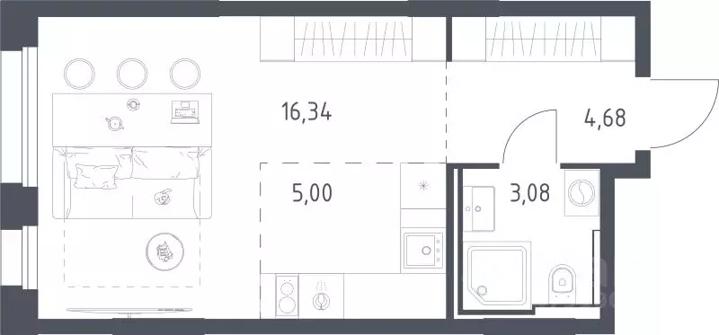 Студия Московская область, Одинцовский городской округ, Заречье пгт ... - Фото 1