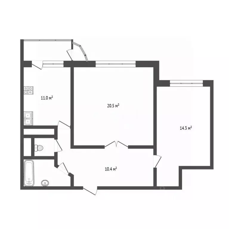 2-к кв. Московская область, Котельники ул. Кузьминская, 11 (65.0 м) - Фото 2