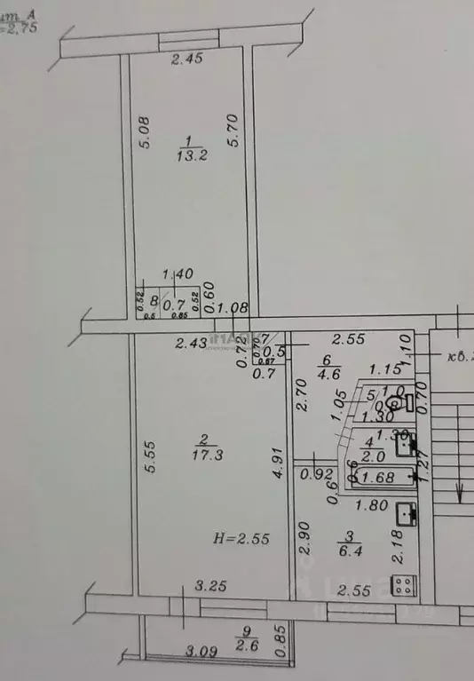 2-к кв. Краснодарский край, Анапа ул. Ленина, 68А (47.0 м) - Фото 2