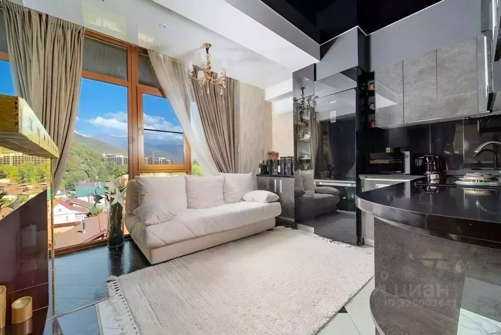 Студия Краснодарский край, Сочи Красная Поляна пгт, ул. Турчинского, ... - Фото 1