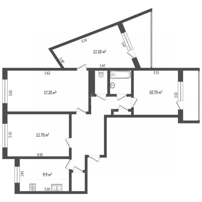 4-к кв. Чувашия, Новочебоксарск ул. Винокурова, 26А (77.6 м) - Фото 2