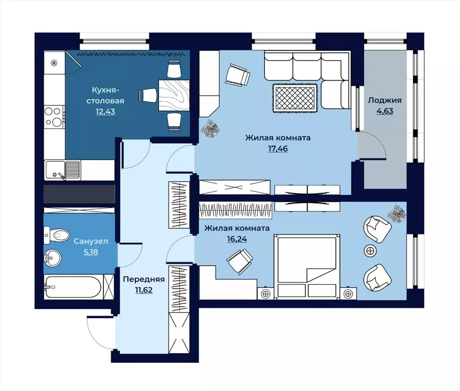 Свободной планировки кв. Камчатский край, Петропавловск-Камчатский ... - Фото 1