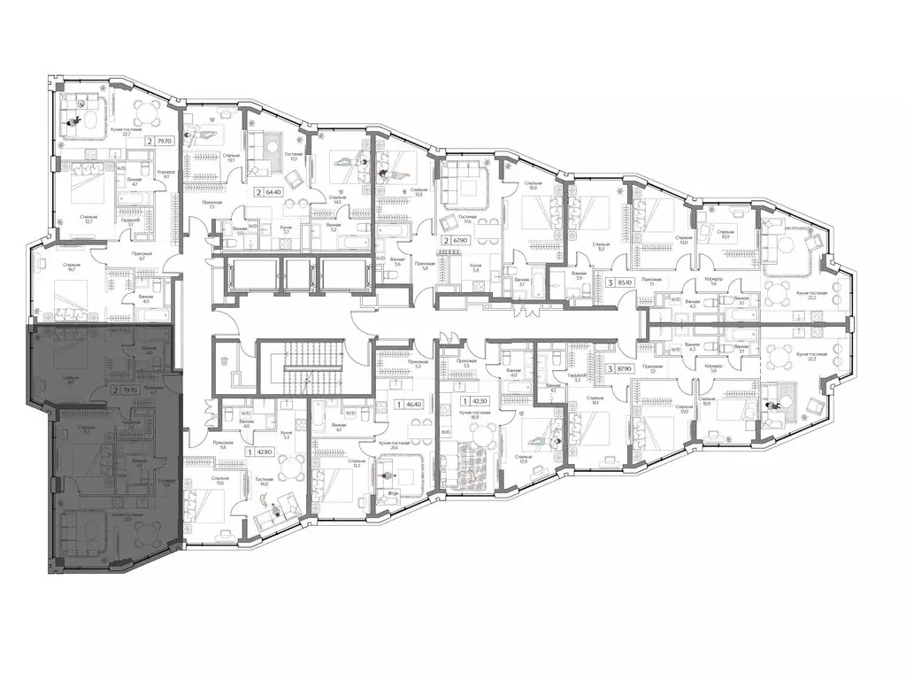 2-комнатная квартира: Москва, ЖК Дрим Рива (79.7 м) - Фото 1