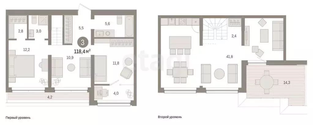 3-к кв. Тюменская область, Тюмень Мысовская ул., 26к1 (118.0 м) - Фото 0