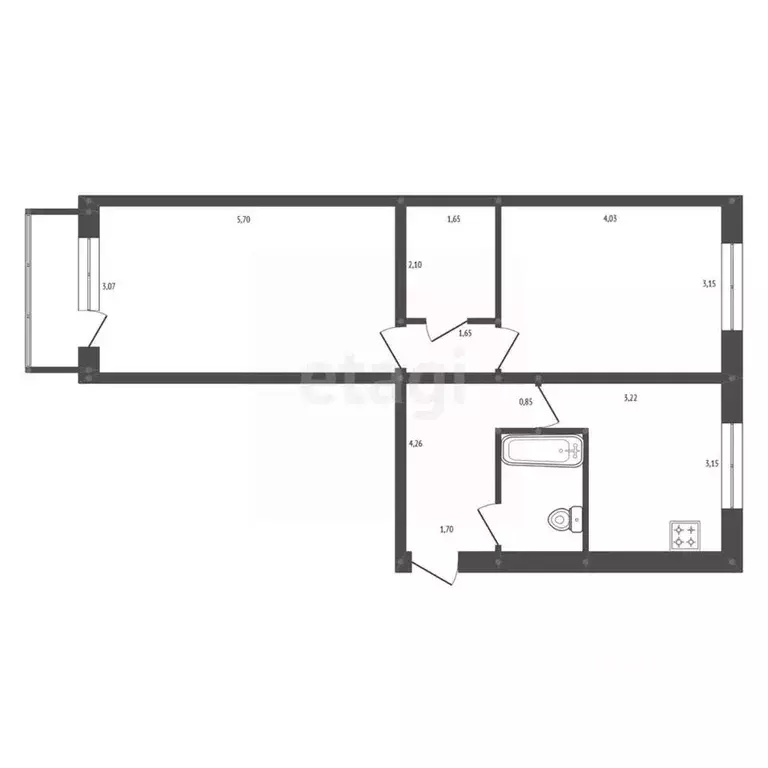 2-к кв. Амурская область, Белогорск ул. Скорикова, 19 (52.7 м) - Фото 1