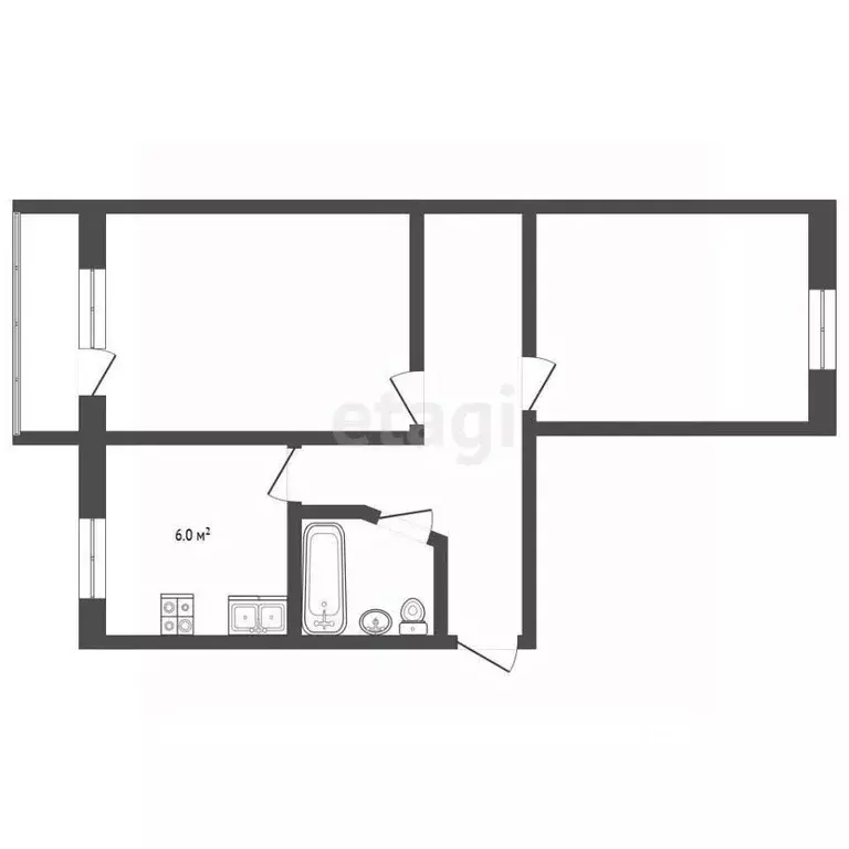 2-к кв. Владимирская область, Муром Ленинградская ул., 34/1 (47.4 м) - Фото 0