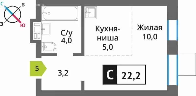 Квартира-студия: Московская область, городской округ Красногорск, ... - Фото 0