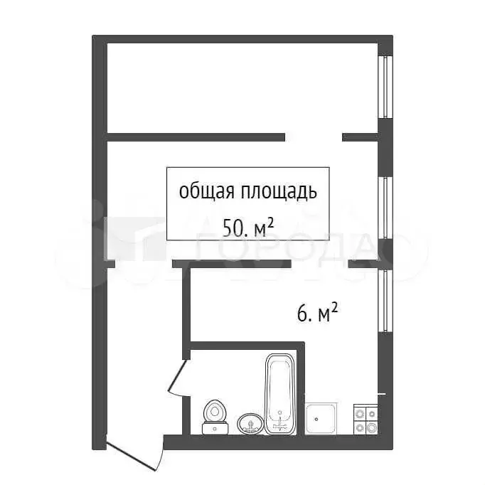 2-к. квартира, 50 м, 1/5 эт. - Фото 0