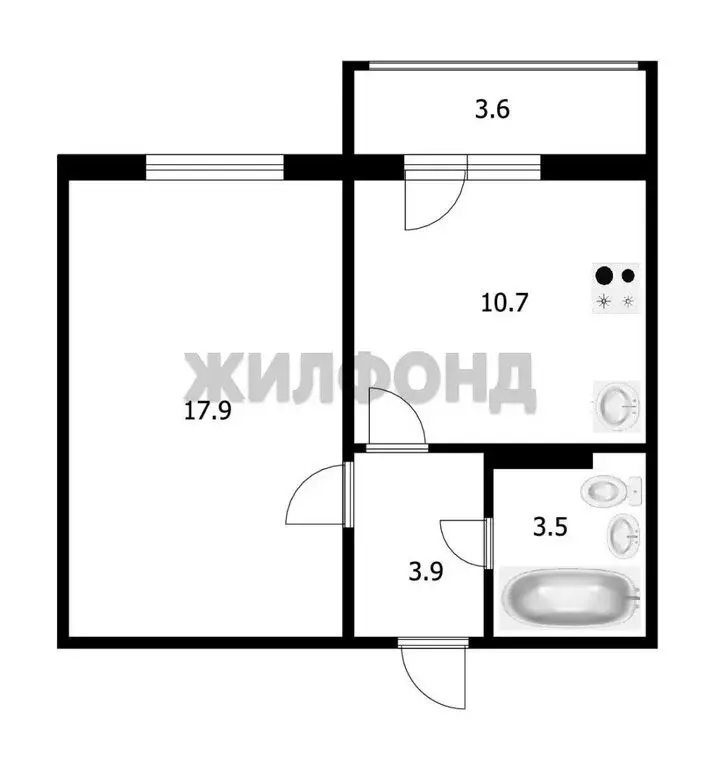 1-комнатная квартира: посёлок Садовый, микрорайон Околица, 5 (35.3 м) - Фото 0