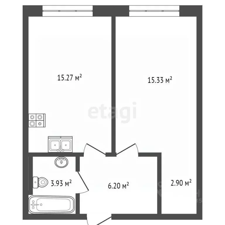 1-к кв. Москва 3-я Гражданская ул., 21 (43.65 м) - Фото 2
