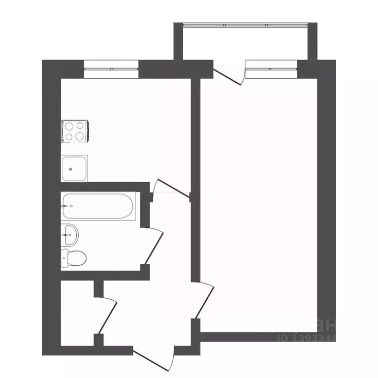 1-к кв. Тюменская область, Тюмень Барнаульская ул., 42 (32.0 м) - Фото 1