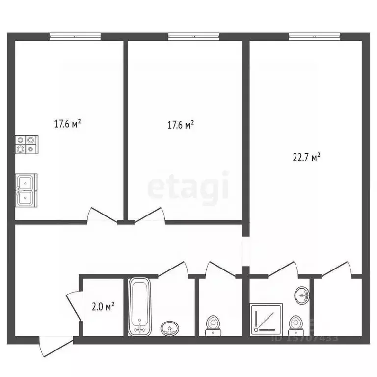 2-к кв. Санкт-Петербург ш. Революции, 3к2 (83.6 м) - Фото 2