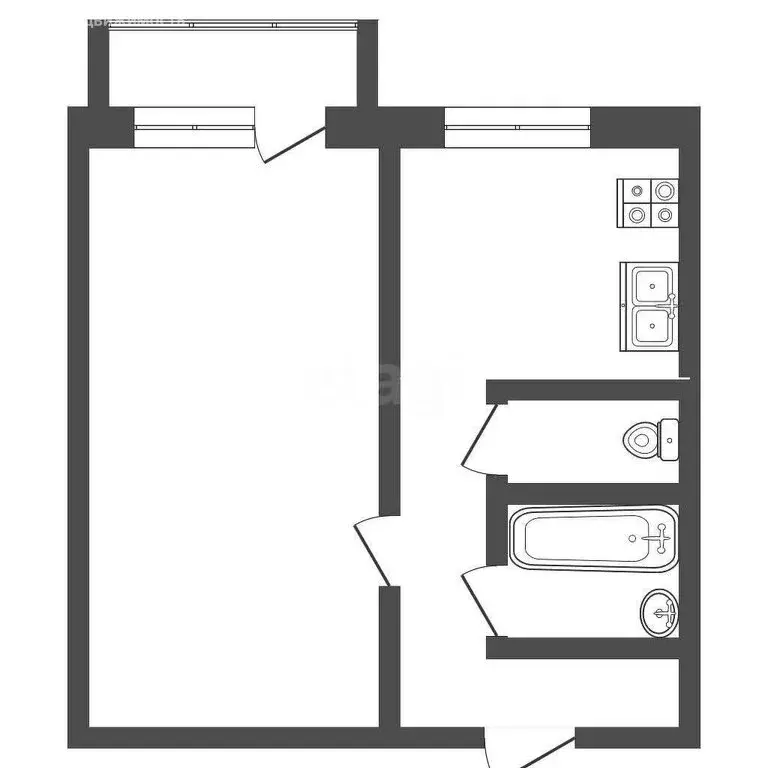 1-комнатная квартира: Борисоглебск, улица Чкалова, 14 (30.4 м) - Фото 1