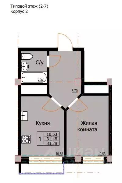 1-к кв. Ставропольский край, Ессентуки  (33.28 м) - Фото 0