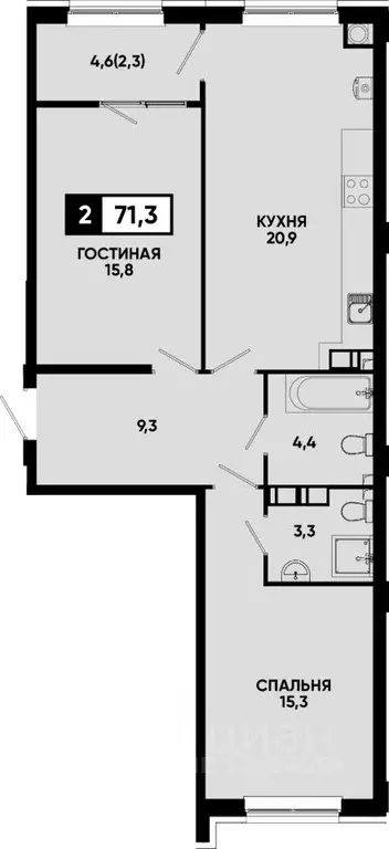 2-к кв. Ставропольский край, Кисловодск Моя Легенда жилой комплекс ... - Фото 1