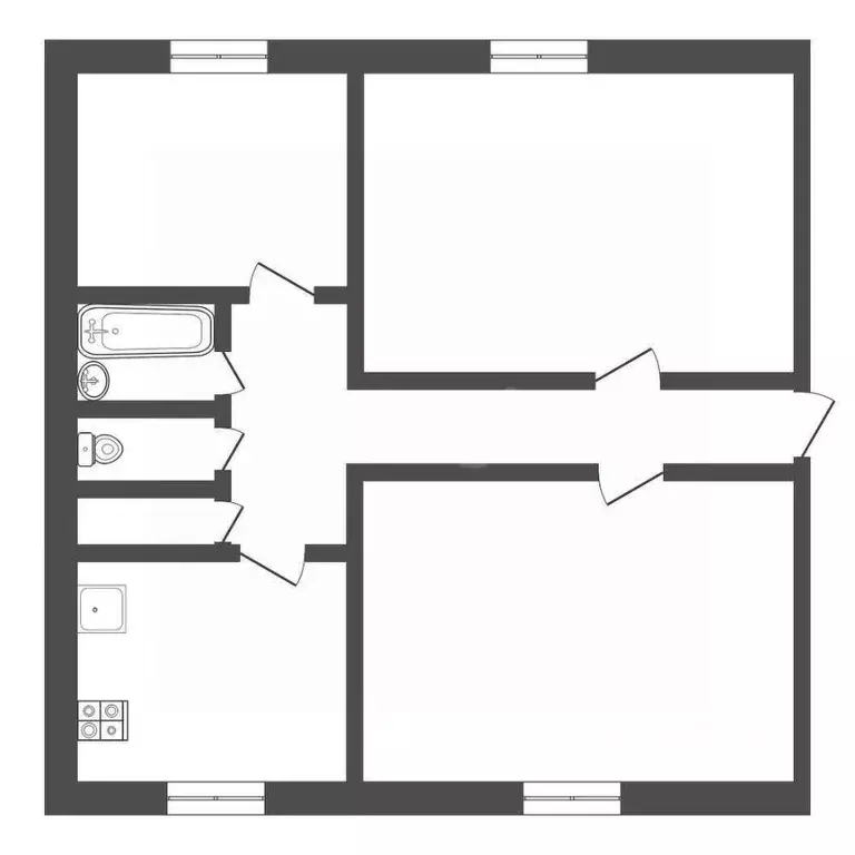 3-к кв. Тульская область, Щекинский район, Крапивенское с/пос, с. ... - Фото 2