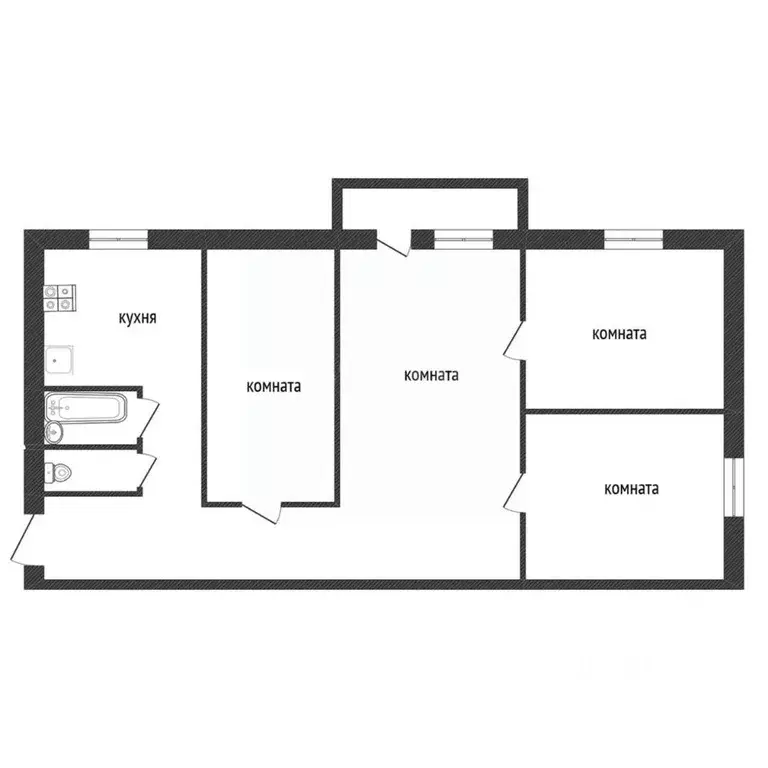 4-к кв. Ленинградская область, Кириши Советская ул., 12а (60.3 м) - Фото 2