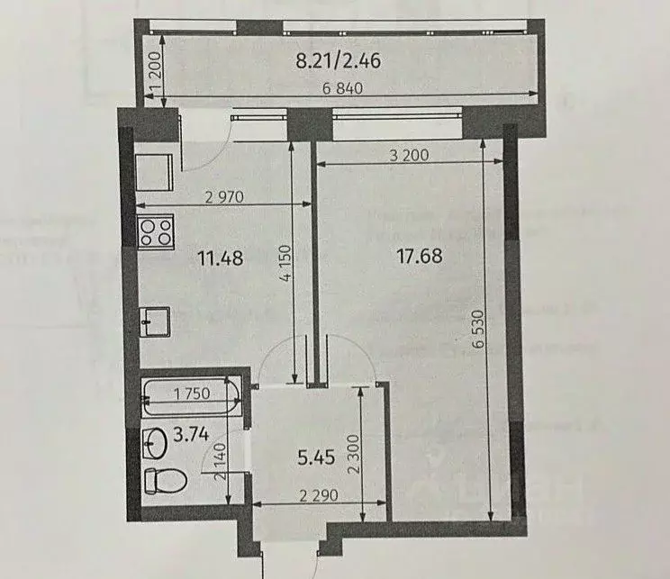 1-к кв. Татарстан, Казань Бухарская ул., 32к1 (40.81 м) - Фото 2