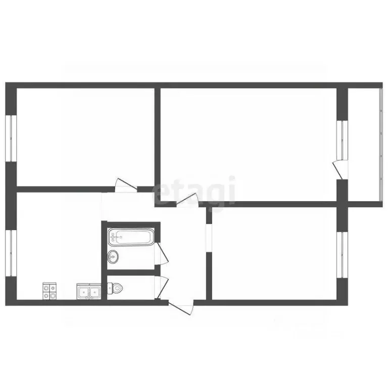 3-к кв. Воронежская область, Борисоглебск Пролетарская ул., 2А (66.8 ... - Фото 2