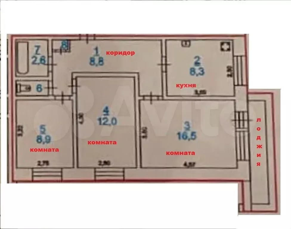 3-к. квартира, 59 м, 3/9 эт. - Фото 0