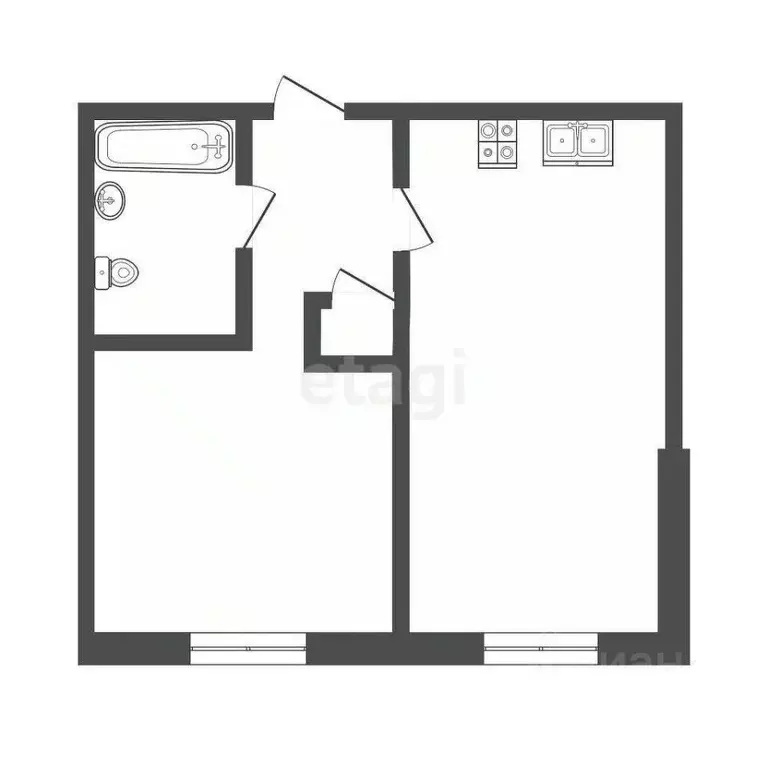 1-к кв. Ханты-Мансийский АО, Сургут Ленинградская ул., 3 (39.5 м) - Фото 2