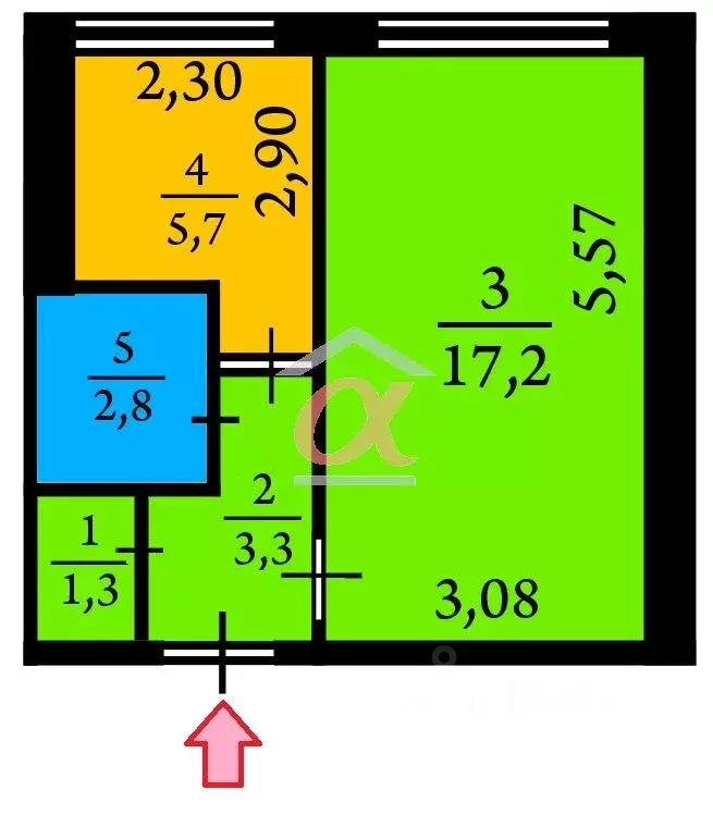 1-к кв. Кемеровская область, Кемерово бул. Строителей, 26/2 (30.3 м) - Фото 1