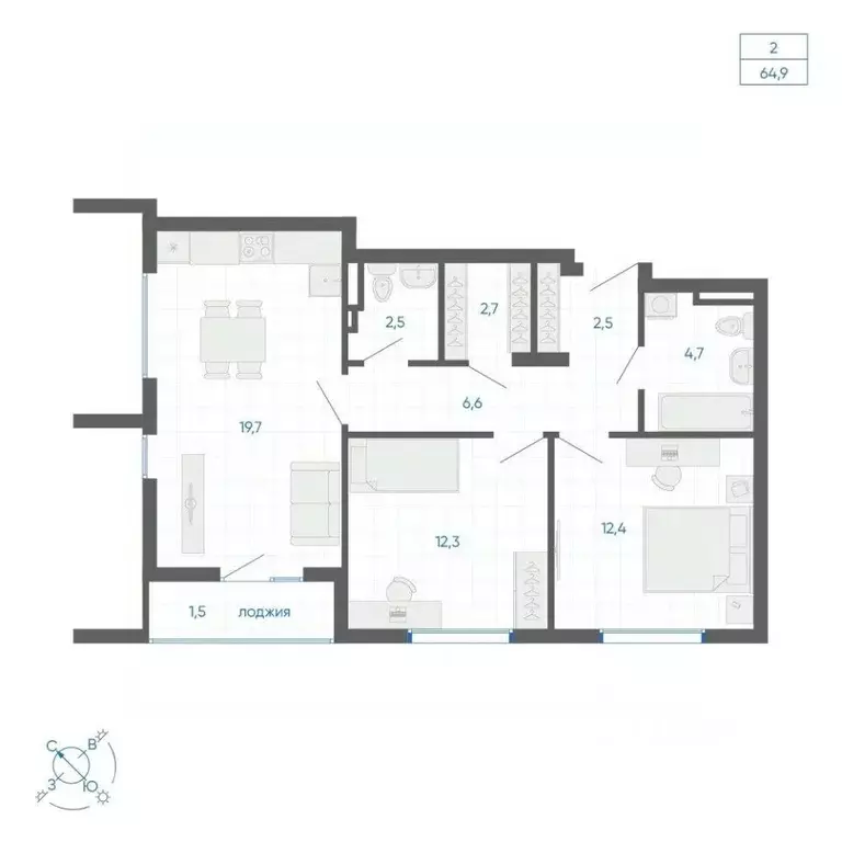 2-к кв. Свердловская область, Екатеринбург ул. Вильгельма де Геннина, ... - Фото 1