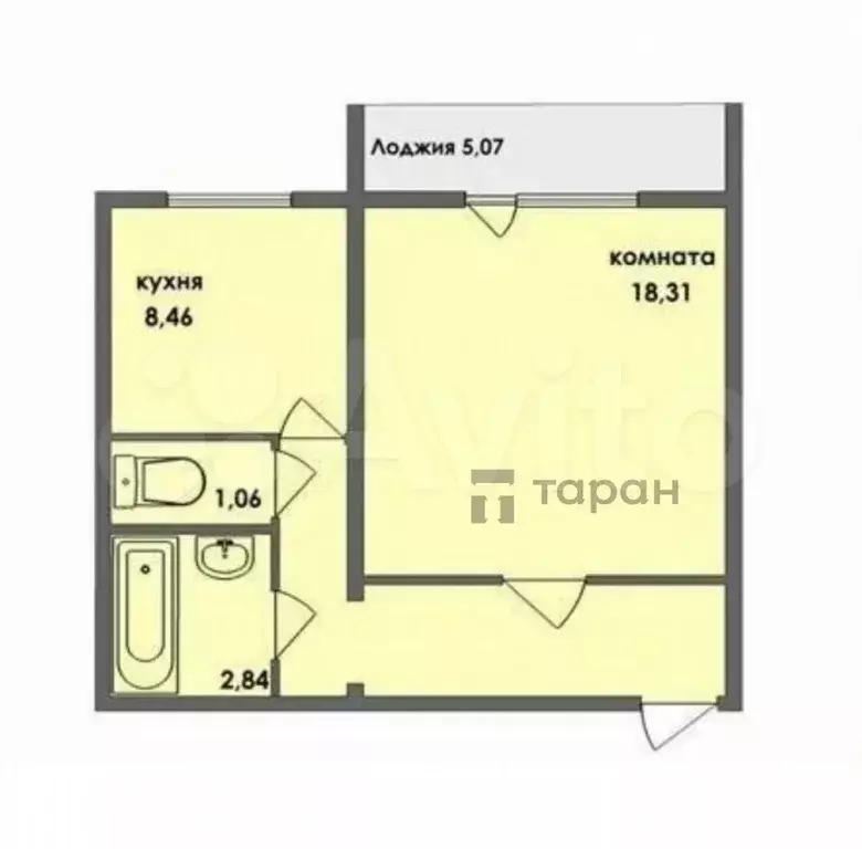 1-к. квартира, 40,1 м, 9/10 эт. - Фото 0