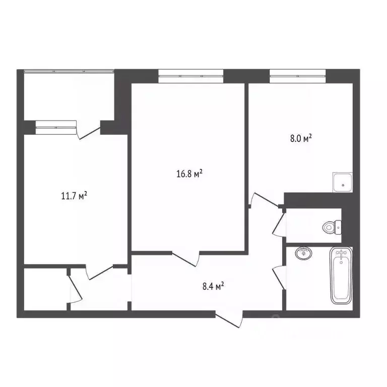 2-к кв. Красноярский край, Красноярск ул. Энергетиков, 20 (50.09 м) - Фото 2