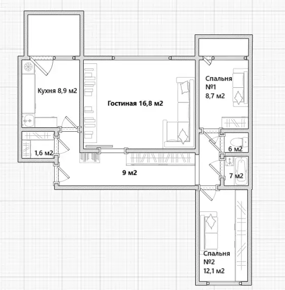 Продаётся 3-к квартира, 74 м - Фото 1
