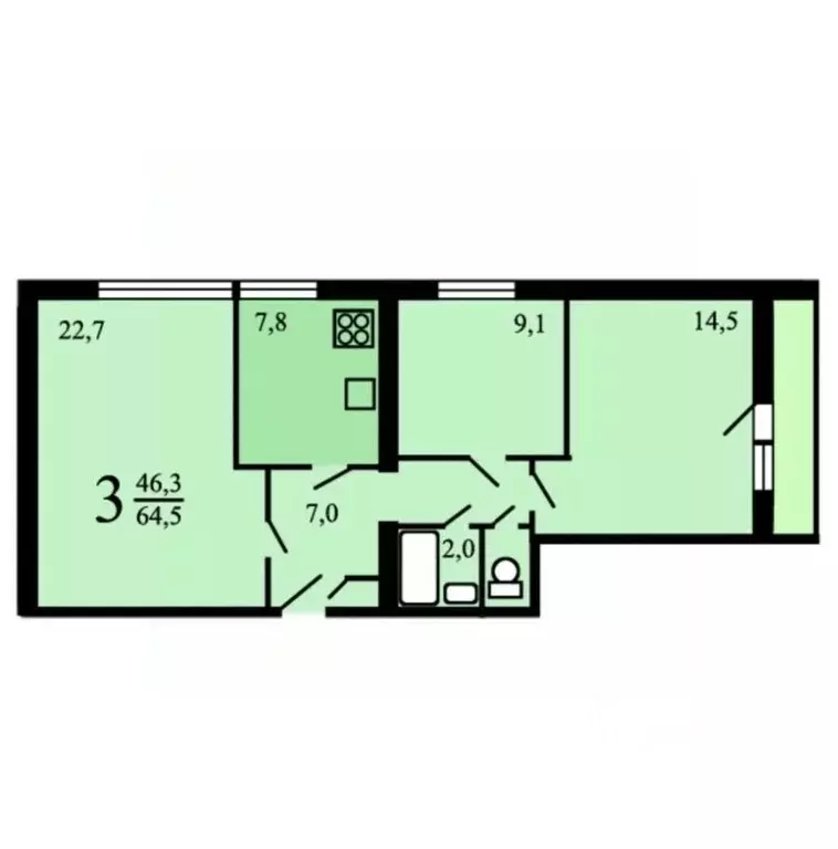 3-к кв. Москва Сухонская ул., 5 (64.0 м) - Фото 1