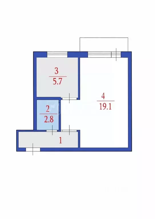 1-к кв. Кемеровская область, Кемерово ул. Юрия Смирнова, 26 (30.0 м) - Фото 1