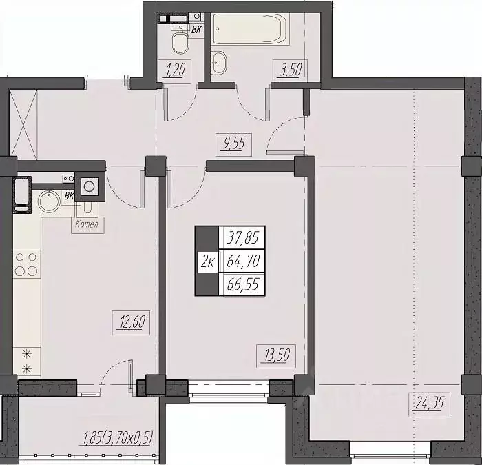 2-к кв. Ставропольский край, Пятигорск Новопятигорск мкр, Курортный ... - Фото 0