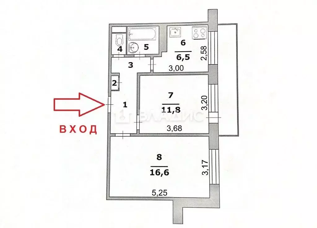 2-к кв. Белгородская область, Белгород ул. Губкина, 21 (45.5 м) - Фото 2