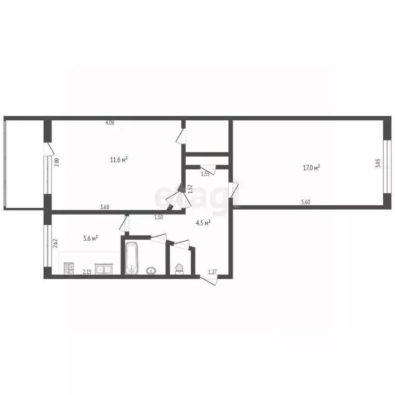 2-к кв. Крым, Симферополь ул. Кечкеметская (48.0 м) - Фото 1