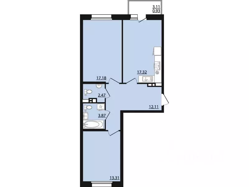 2-к кв. Воронежская область, Рамонский район, Яменское с/пос, пос. ... - Фото 1