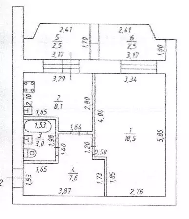 1-к кв. Татарстан, Казань просп. Ямашева, 81 (37.2 м) - Фото 2